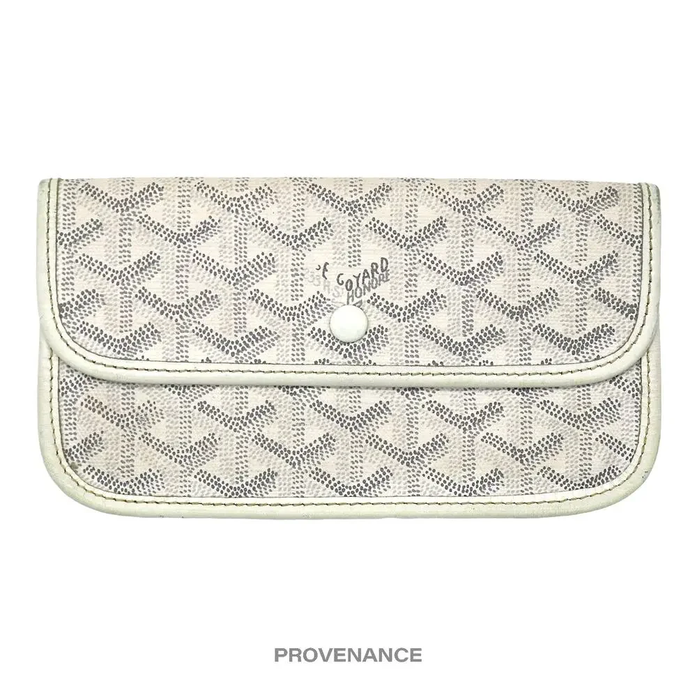 🔴 Goyard St. Louis Pouch Wallet - White Goyardine